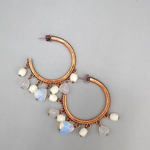 Avon Opalesque Beaded Hoop Pierced Earrings